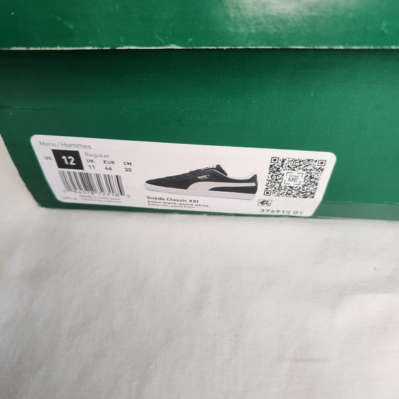 Puma Men's Suede Classic XXI Black And White Sneakers Size 12 - Picture 6 of 8